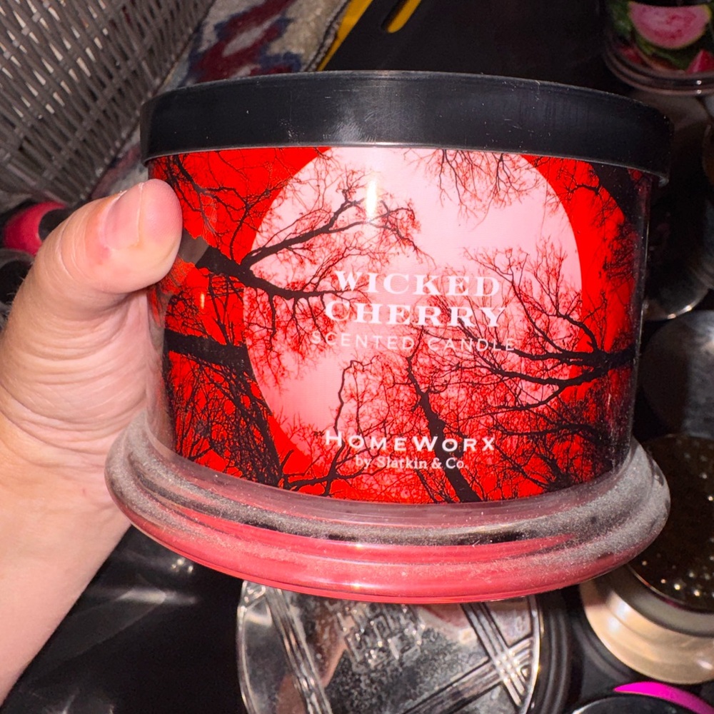 HomeWorx Cherry Blossom Scented Candle - Red
